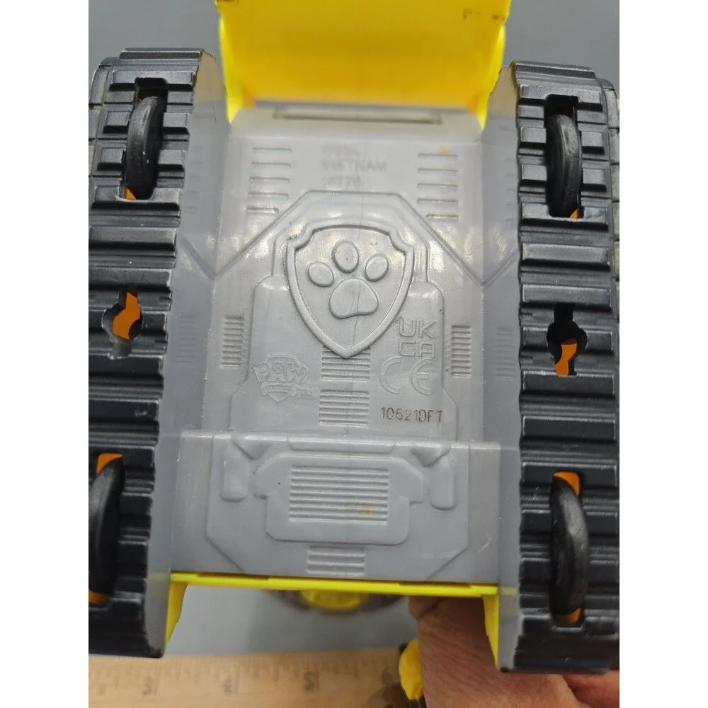 Paw Patrol The Movie Rescue Pups Rubble Figure Deluxe Bulldozer Vehicle Toy